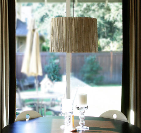 Upcycle a bamboo blind into a lamp shade