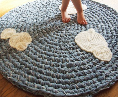 fabric crochet floor mat rug