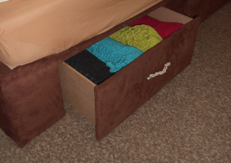 Make a storage base for a bed