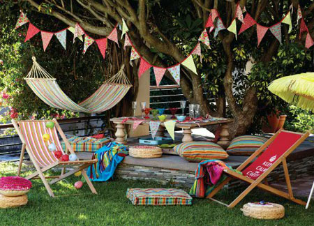 Set the table for spring outdoors