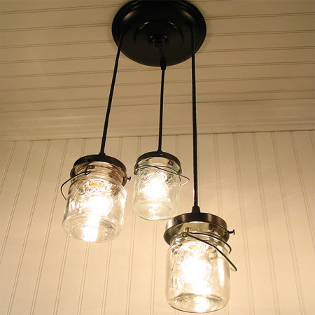 mason jar ideas unique light fixture
