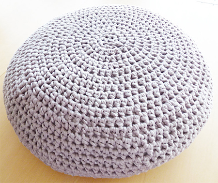 Crochet or knit a pouf 