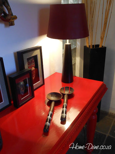 Make a console table with faux lacquered finish