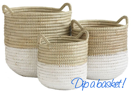 Paint dipped home decor basket