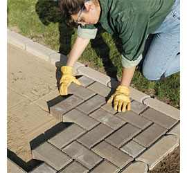 Paving patters for concrete or clay brick paths and driveways 