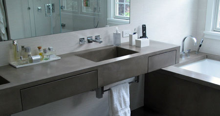 Concrete bathroom vanities