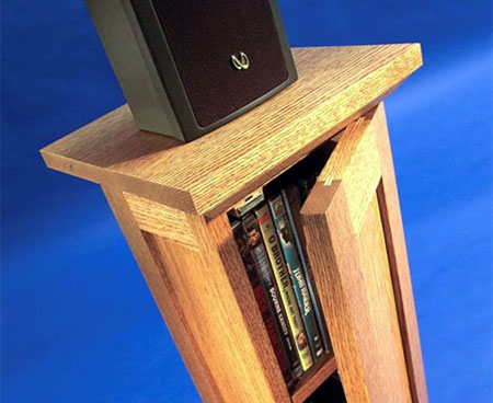 Make a speaker stand with CD or DVD storage