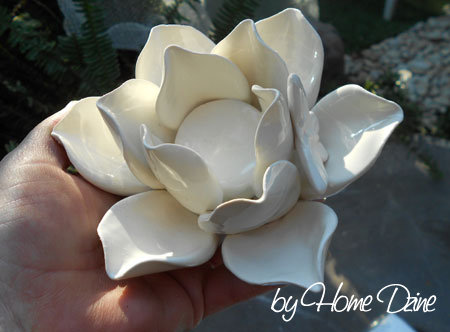 air dry clay flower candle holder