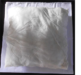 Spray paint on fabric for designer cushions