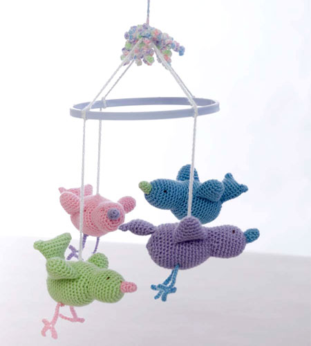 crochet bird mobile for nursery