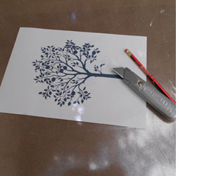 Frosted glass tree design 
