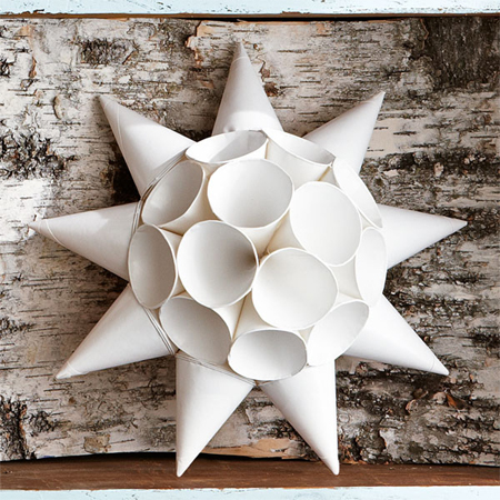 Christmas star with paper cups