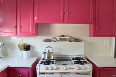 Hot pink kitchen makeover