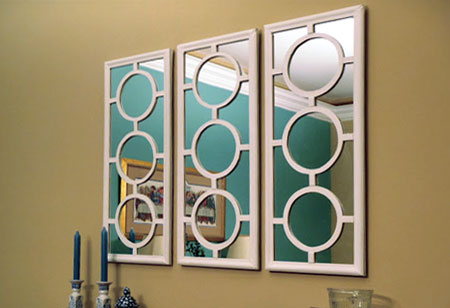 mirror with circle onlays