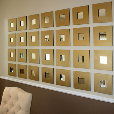gold frame mirror wall
