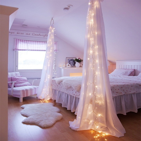HOME DZINE Home Decor | Use fairy lights or string lights in new ways