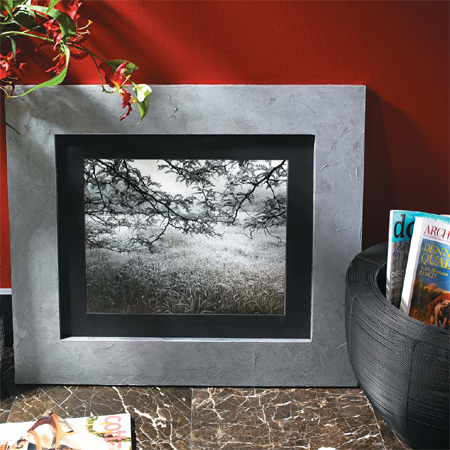 Make your own faux metal picture frame