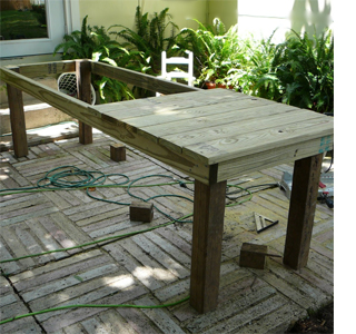 outdoor garden weathered long rectangular farmhouse table