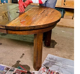 Restore or renovate furniture finished with wax or oil