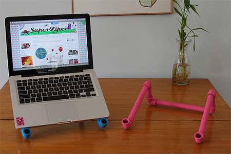 PVC pipe laptop stand 