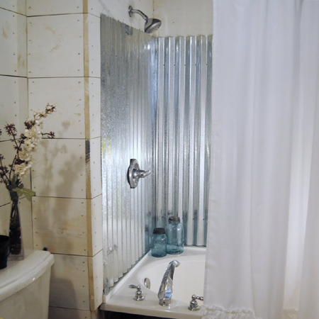 Corrugated sheet metal in bathrooms 