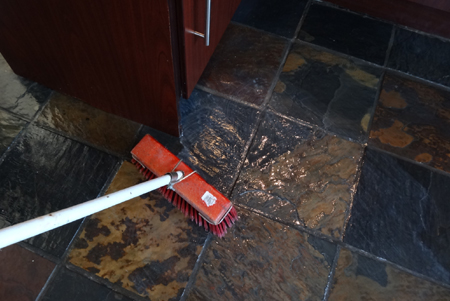 how to strip tiled floor to remove excess wax polish