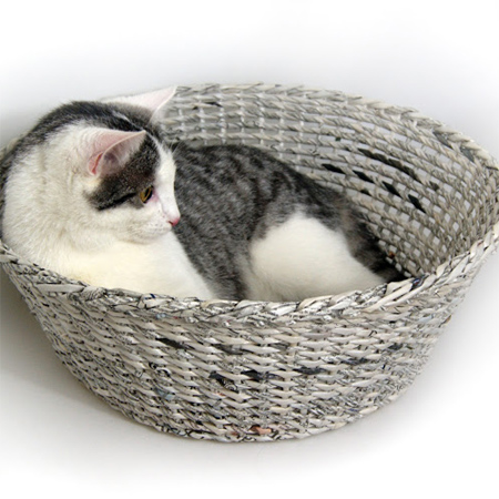 weave paper pet cat basket 