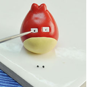 Angry birds keyring for fathers day with modelling clay