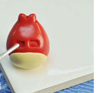 Angry birds key ring with modelling clay
