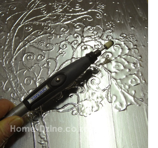 Christmas art using aluminium aluminum tape dremel rotary multitool