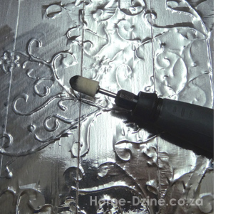 Christmas art using aluminium aluminum tape dremel rotary multitool