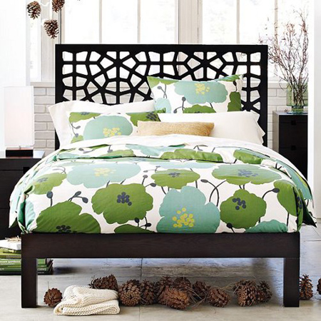modern headboard with cut out design