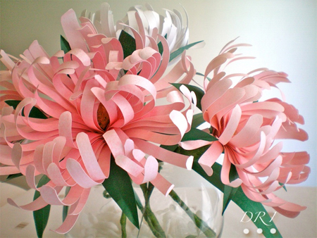 Paper flowers for wedding or display