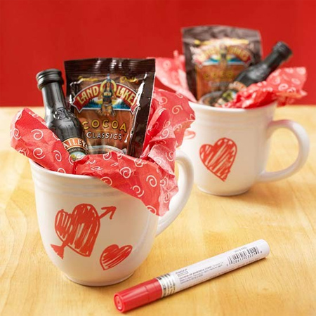 ideas Valentine's day crafts sharpie ceramic pen mugs