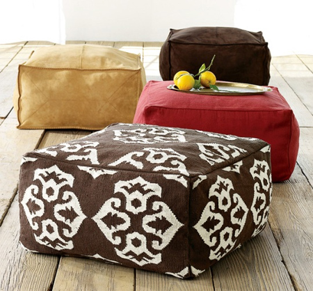 make a rug or dhurrie pouf 