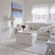 A home decorated in delicate whites