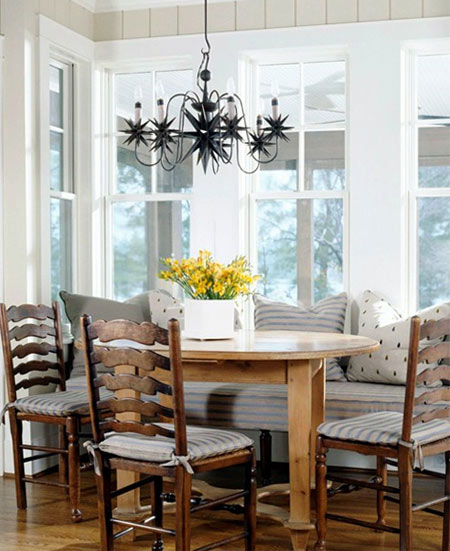 Dining room or kitchen banquettes cottage style