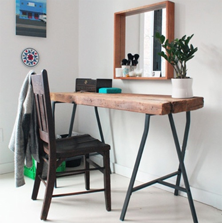 make a reclaimed wood trestle dining table