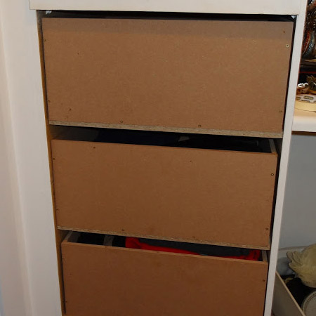 Converting closet shelves to drawers
