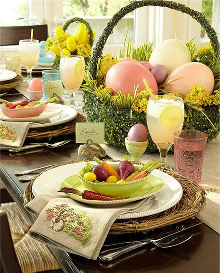 easter spring table decor