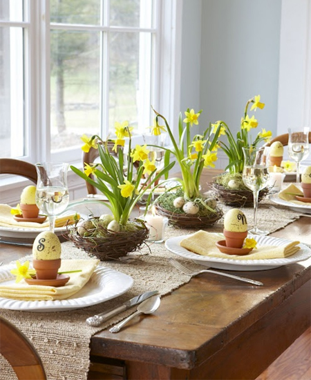 easter spring table decor