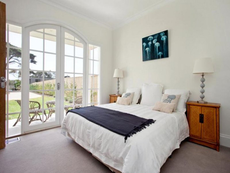 bedroom with double french doors