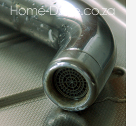 limescale hard water on kitchen mixer tap faucet