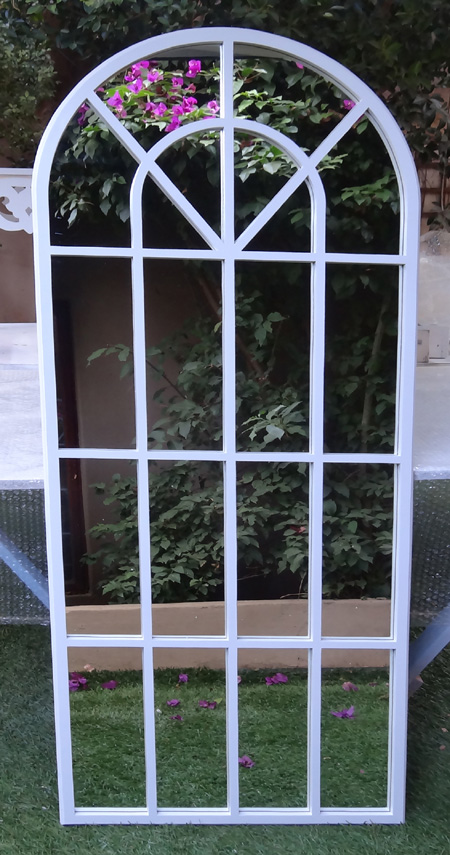 DIY arched window mirror