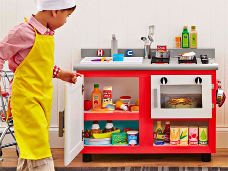 DIY kids mini-kitchen