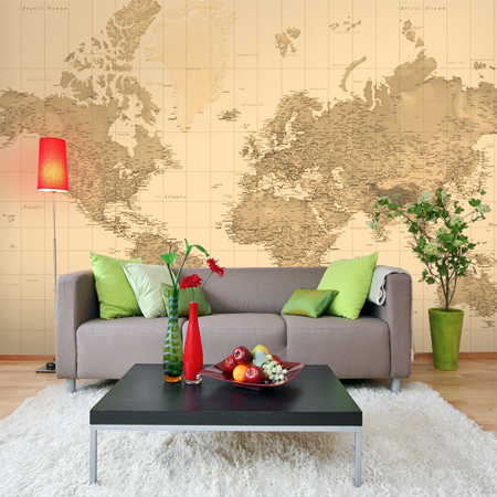 decorate with world maps wallpaper