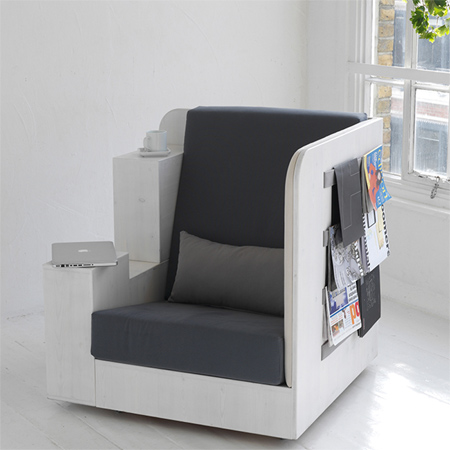Comfortable chair for reading, working, study and storage