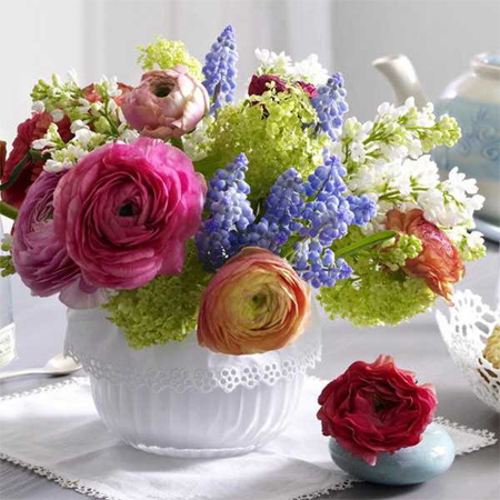 fresh spring flower arrangement display