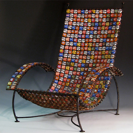 Craft ideas using bottle caps chair