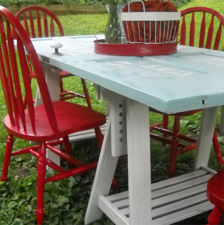ideas and ways to repurpose upcycle recycle use old doors outdoor dining picnic table
